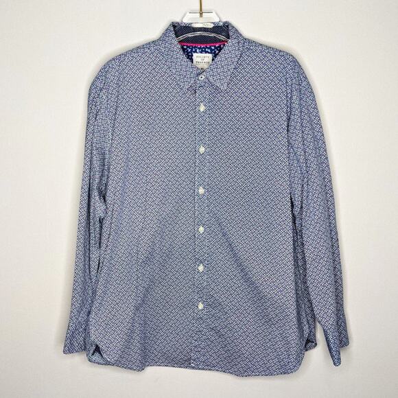 Society of Threads Blue Floral Button Up Shirt XL - Picture 1 of 6
